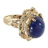 14K Star Sapphire Diamond Rin in Box 11.3g TW