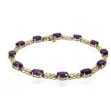 14K Amethyst Bracelet 8.2g TW 7 1/4" L