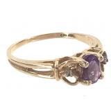 10K Amethyst Ring 2.0g TW Sz 7