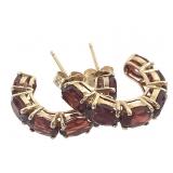 14K Garnet Earrings 3.5g TW 3/4" H