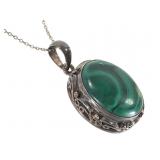 Sterling Malachite Necklace & Pendant