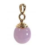 14K Lavendar Jade Pendant 4.4g TW