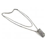 Sterling Necklace w Pendant 15.4g TW