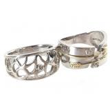 2 Sterling Rings 9.4g TW Sz 7 & 8