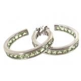 Sterling Peridot Hoop Earrings 11.0g TW