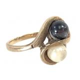 10K Pearl Ring 4.5g TW Sz 5 3/4