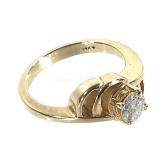 14K Diamond Ring 3.0g TW Sz 4