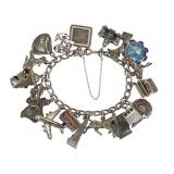 7" L Sterling Charm Bracelet 83g TW