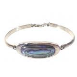 Sterling Abalone Bracelet 17.2g TW 7"L