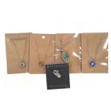 5 Sterling Necklace w Pendants NOS