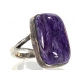 Sterling Purple Charoite Ring 6.7g TW