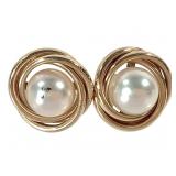14K Pearl Earrings 2.0g TW 6mm