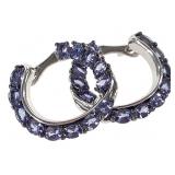 Sterling Tanzanite Earrings 7.6g TW