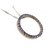 Sterling Necklace w Tanzanite Circle Slide