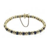 14K Bracelet Diamond Sapphire 23.2g TW