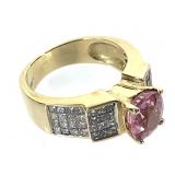 18K Pink Sapphire Ring 8.9g TW