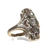 14K Antique Diamond Ring 2.3g TW
