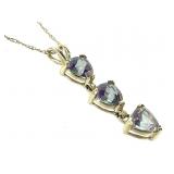 14K Necklace w Alexandrite Diamond Pendant