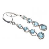 10K Blue Topaz Earrings 2.9g TW