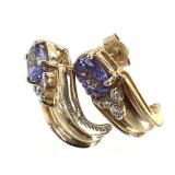 14K Diamond Tanzanite Earrings 3.4g TW