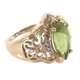 10K Peridot Ring 4.2g TW Sz 4 3/4