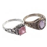 2 Sterling Rings 7.6g TW Sz 8