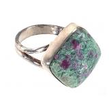 Sterling Ruby Fuchsite Ring 7.2g TW