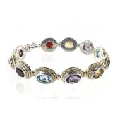Sterling & 14K SP Bracelet 32.6g TW 7 1/2" L