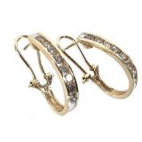 14K Diamond Earrings 4.9g TW 3/4" H