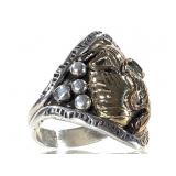 Sterling Artisan Stamped Ring 5.6g TW
