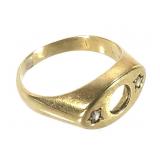 14K Antique Ring Setting w Diamond Accents