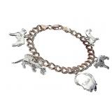 Sterling Charm Bracelet Dogs & Cat 22.9g TW
