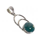 Sterling Malachite Pendant 6.3g TW