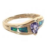 18K Opal Amethyst Ring 3.1g TW Sz 7