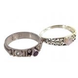 2 Sterling Rings 4.1g TW Sz 6 & 7 3/4