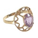 10K Amethyst Ring 3.6g TW Sz 7