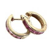 14K Ruby Earrings 2.8g TW