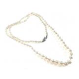 21" L Pearl Necklace w 10K Clasp