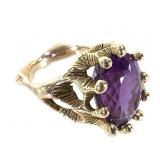 14K Amethyst Ring 16.6g TW Sz 7