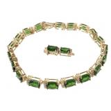 Sterling 10K Bracelet Emeral Wt Sapphire