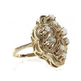 14K Opal Ring 5.9g TW Sz 6 1/2