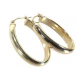 14K Hoop Earrings 2.0g TW 1 1/4" H