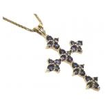 14K Necklace w 10K Tanzanite Diamond Cross