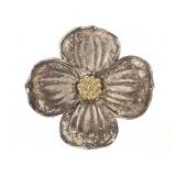 925 Sterling & 18K Pin Brooch 14.4g TW