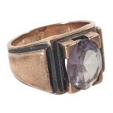 10K Amethyst Ring 11.1g TW Sz 8