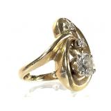 14K 1 Ct+ Diamond Ring 7.8g TW Sz 6