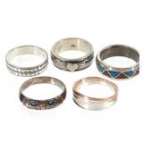 5 Sterling Rings 23g TW