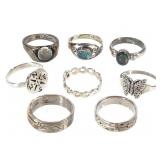 8 Sterling Rings 19g TW