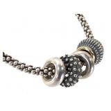 Sterling Caviar Bead Necklace w Slides 24.1g TW