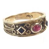 14K Tested Ring w SP Stones 3.2g TW